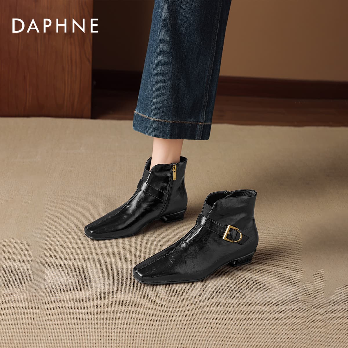 Сапоги DAPHNE Ботильоны Черный Женские - изображение 4