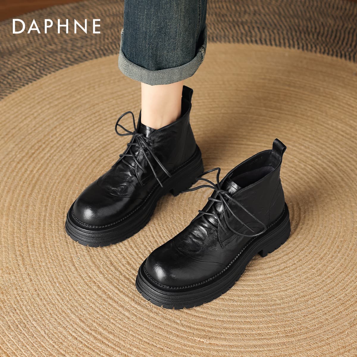 Ботинки DAPHNE Синтетическая кожа 9 см Армейские ботинки Женские - изображение 4