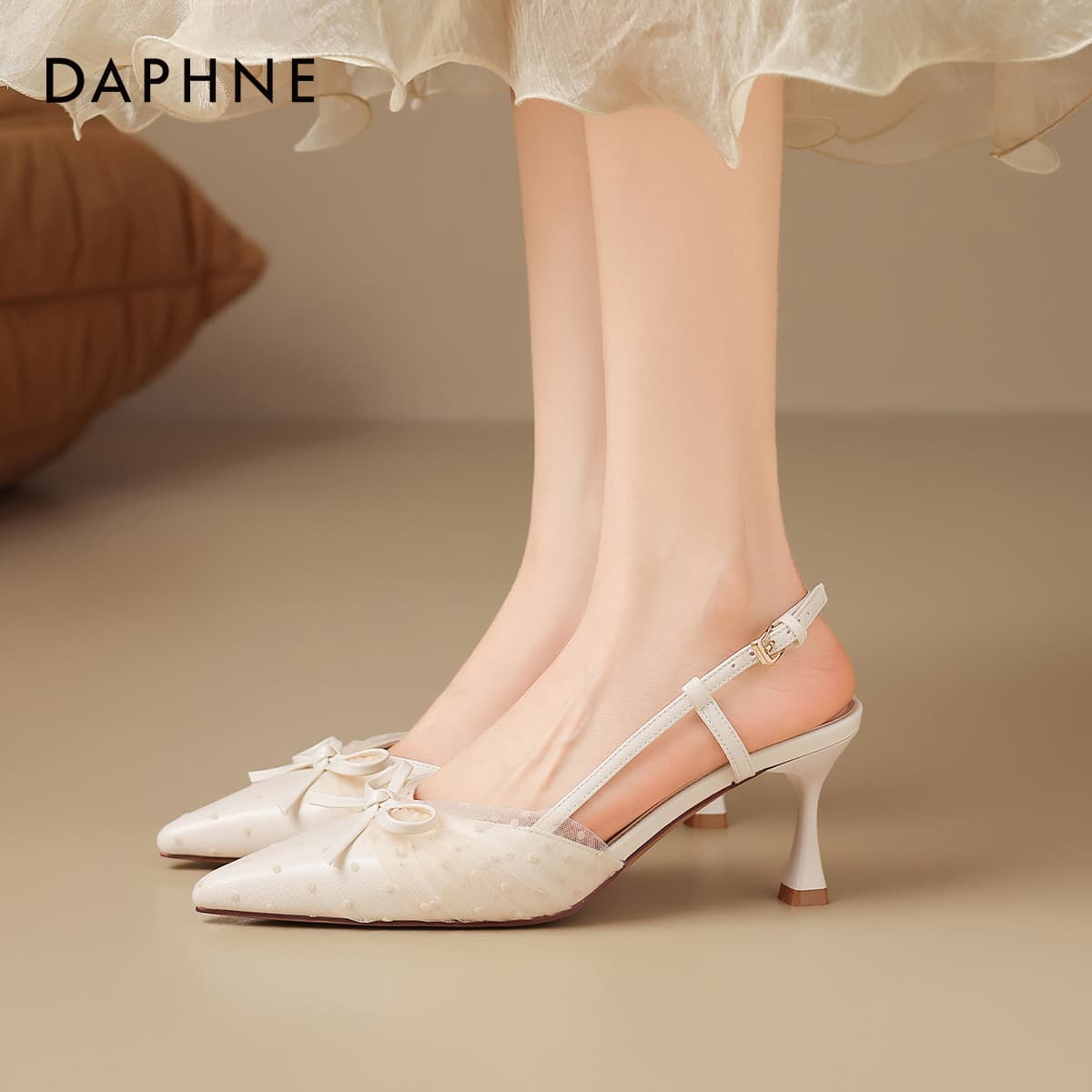 Туфли Daphne Синтетическая кожа текстиль узкий каблук высокие каблуки женские - изображение 6