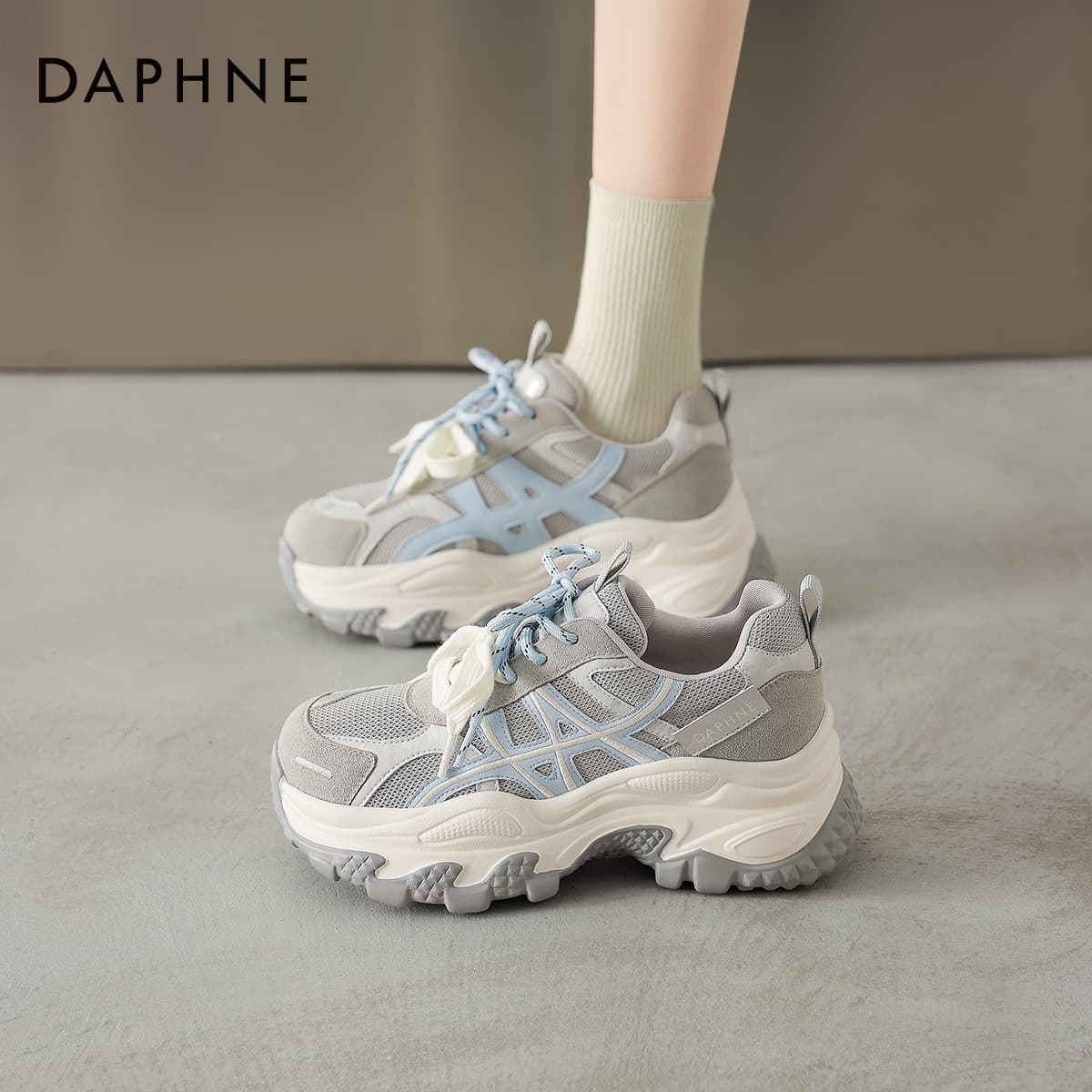 Кроссовки DAPHNE Синтетическая кожа текстиль MID Топ массивные кроссовки Женские - изображение 4