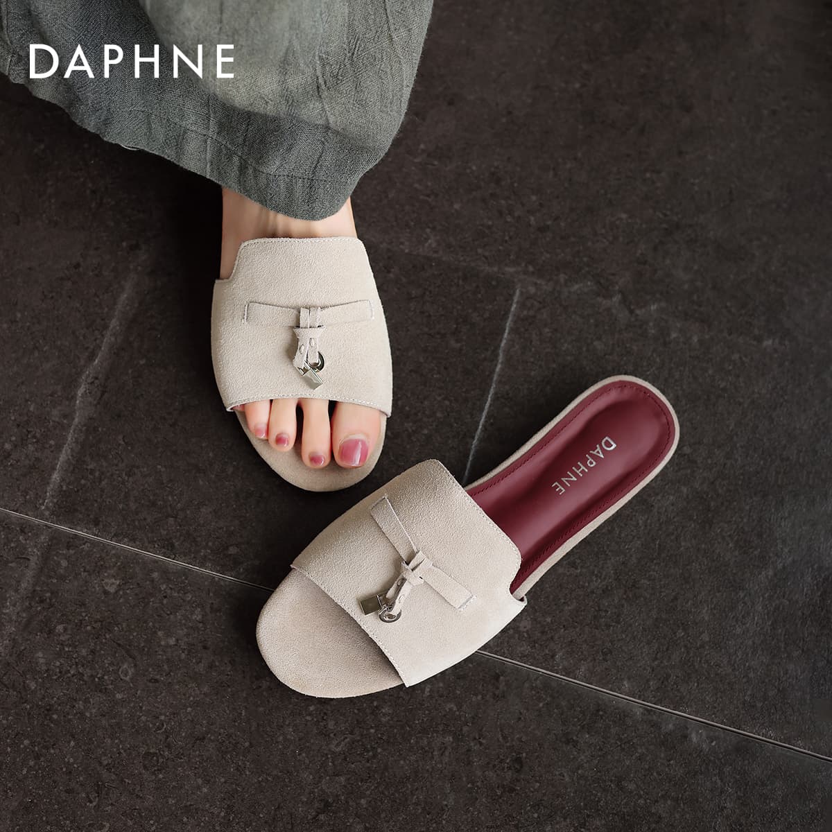 Сандалии DAPHNE Шлепанцы Песок Женские - изображение 3