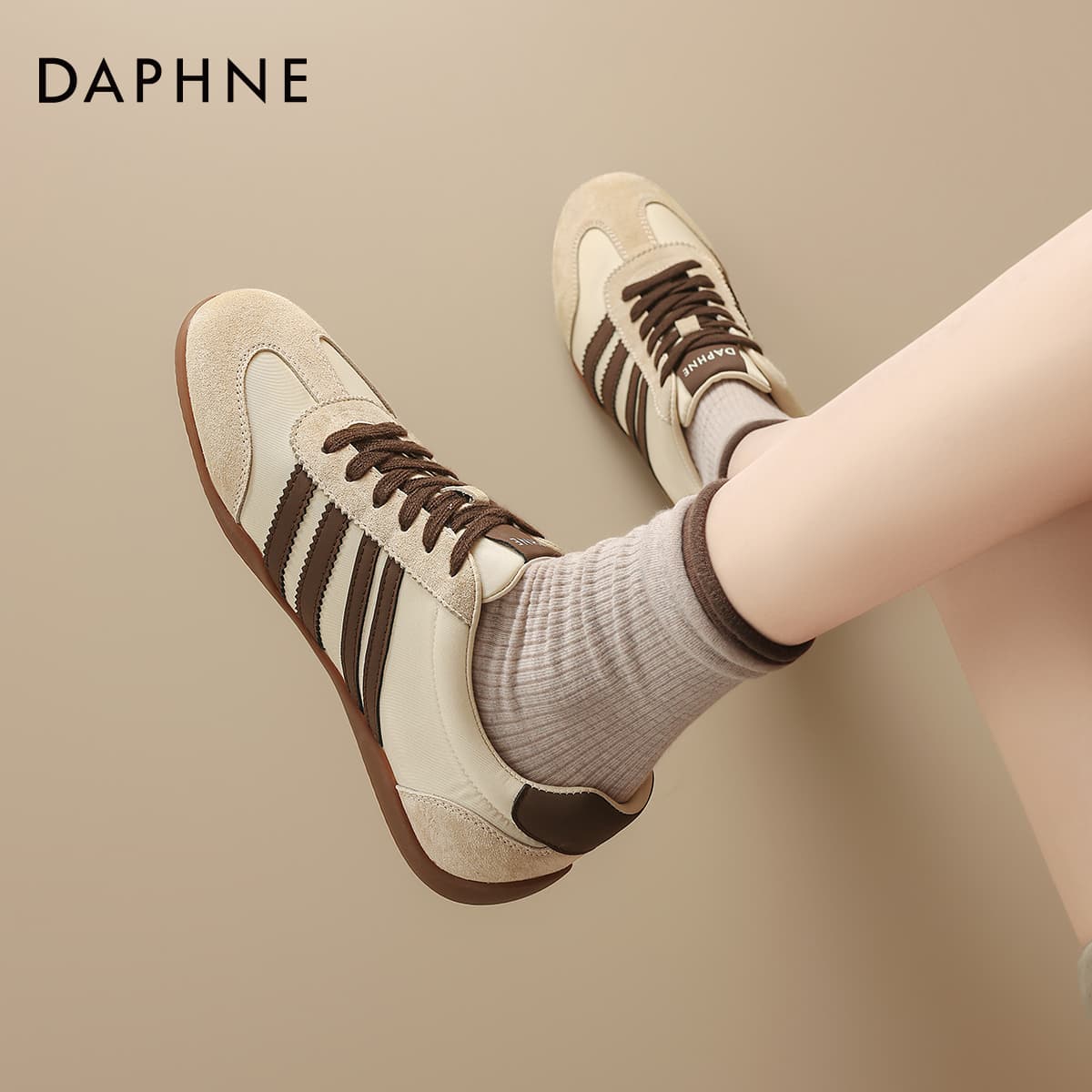 Кроссовки DAPHNE Кеды немецкой армии (GAT) Низкий Топ Абрикос Женские - изображение 7