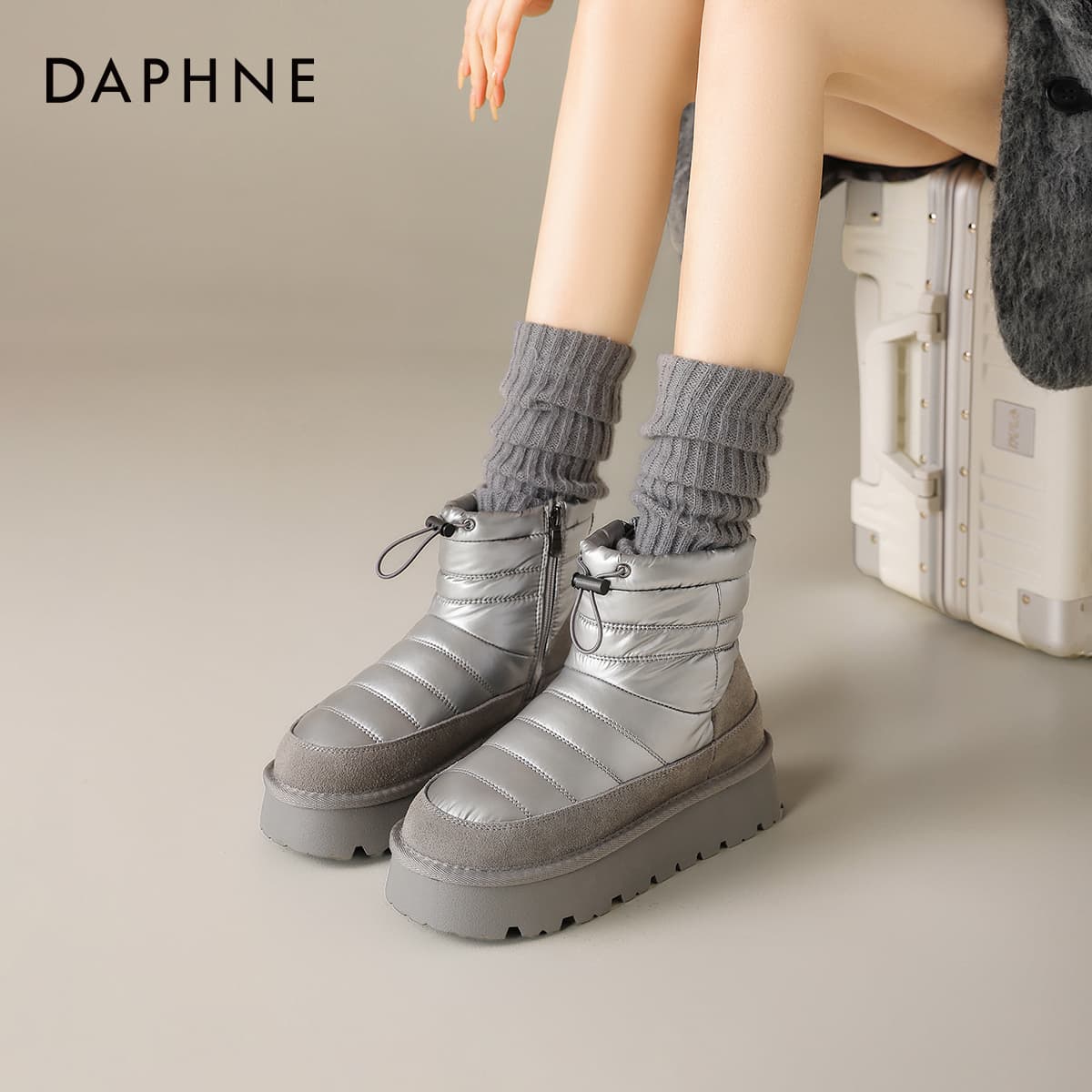 Ботинки зимние DAPHNE Горпкор (Gorpcore) Утолщенный и с флисовой подкладкой ветрозащитный термический легкий утепленный обувь - изображение 3