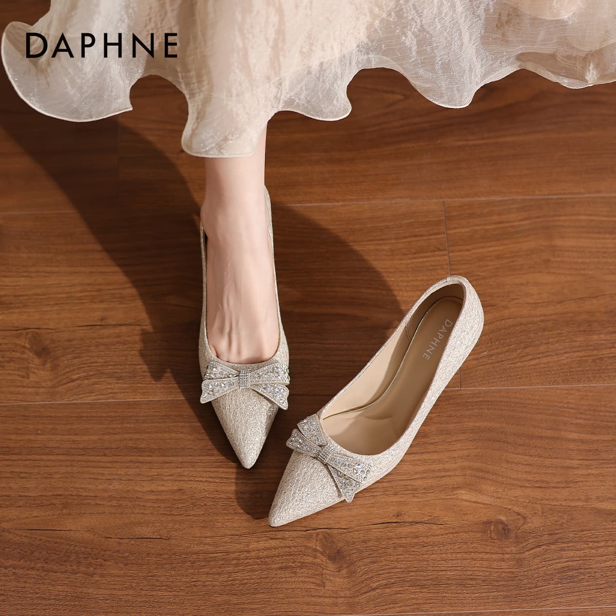 Туфли DAPHNE Синтетическая кожа текстиль узкий каблук высокие каблуки женские - изображение 7