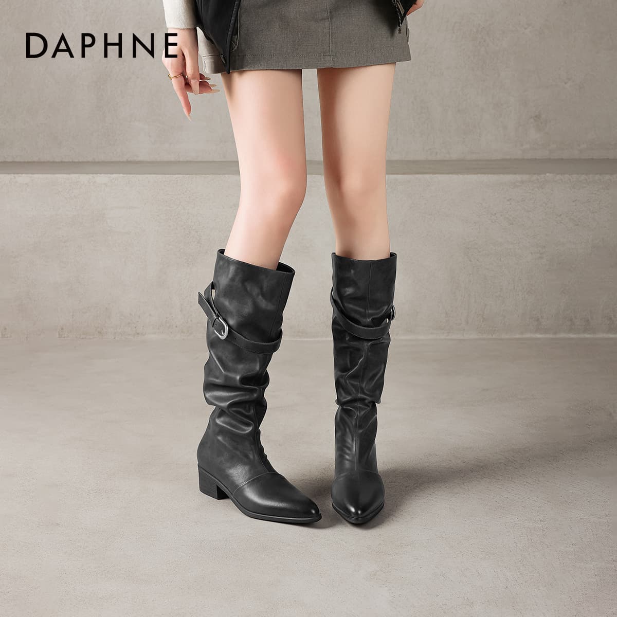 Ботинки DAPHNE Синтетическая кожа Высокие сапоги до колена Женские - изображение 6