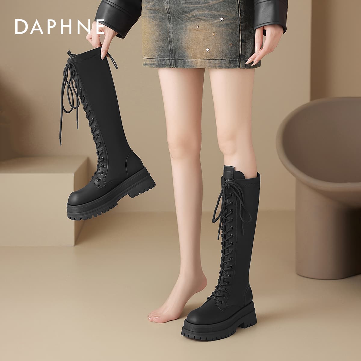 Ботинки DAPHNE Женские сапоги до колена - изображение 5