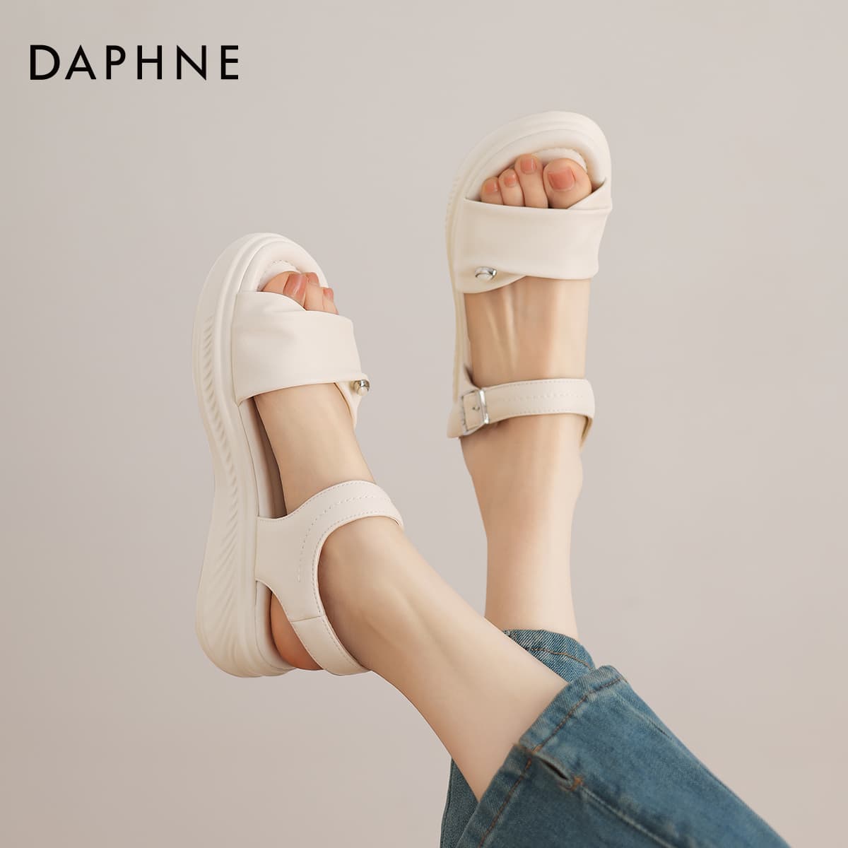 Шлёпанцы DAPHNE Синтетическая кожа Одиночные Шнуровые Сандалии Женские - изображение 8