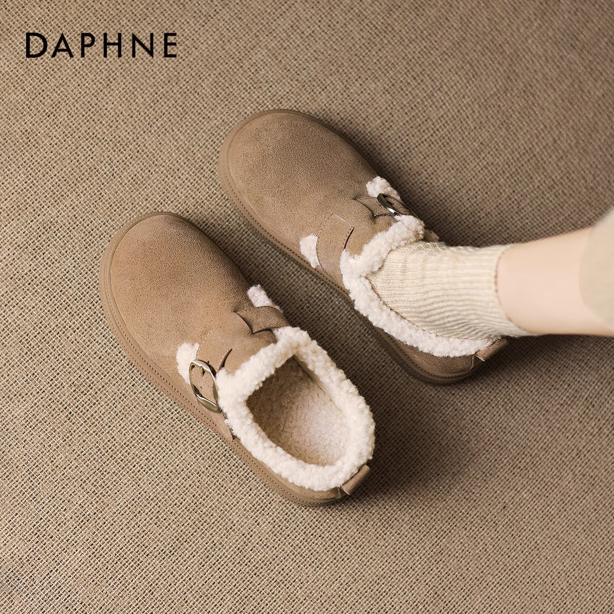 Ботинки зимние DAPHNE Классический Однотонный Мягкий Подошва Утолщенный и с Флисовой Подкладкой Планшет Биркенсток Стиль Обувь - изображение 5