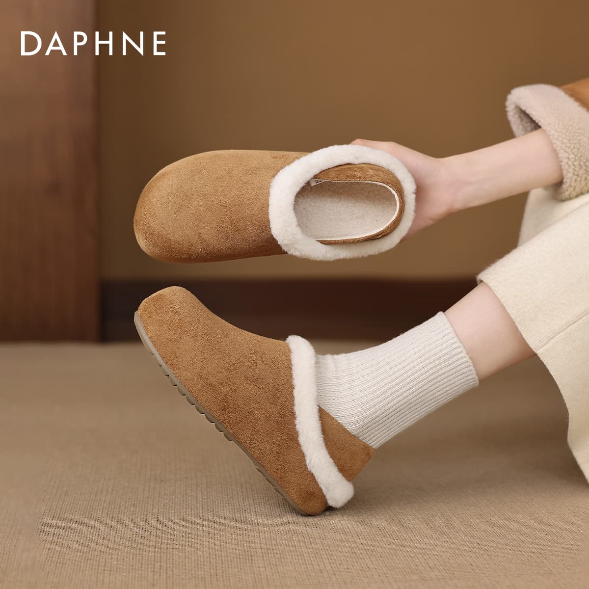Ботинки зимние DAPHNE Сноубутсы Верблюжий цвет Женские - изображение 3