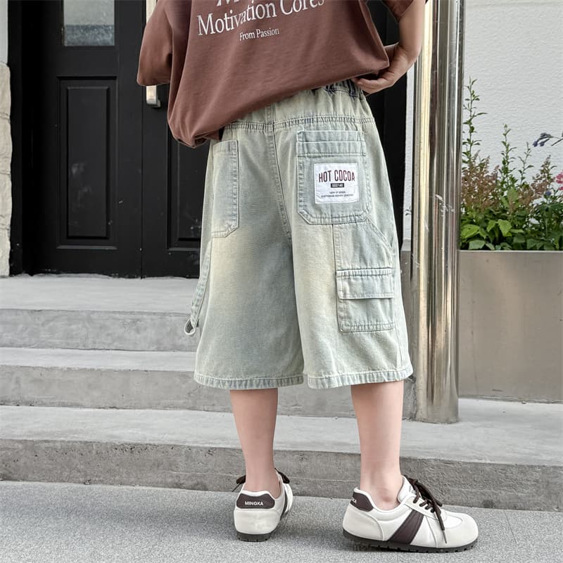 PIERRE CARDIN Корейский стиль Handsome SEVEN QUARTER MID Длина Брюки Модные мужские повседневные брюки Джинсы Детские - изображение 1