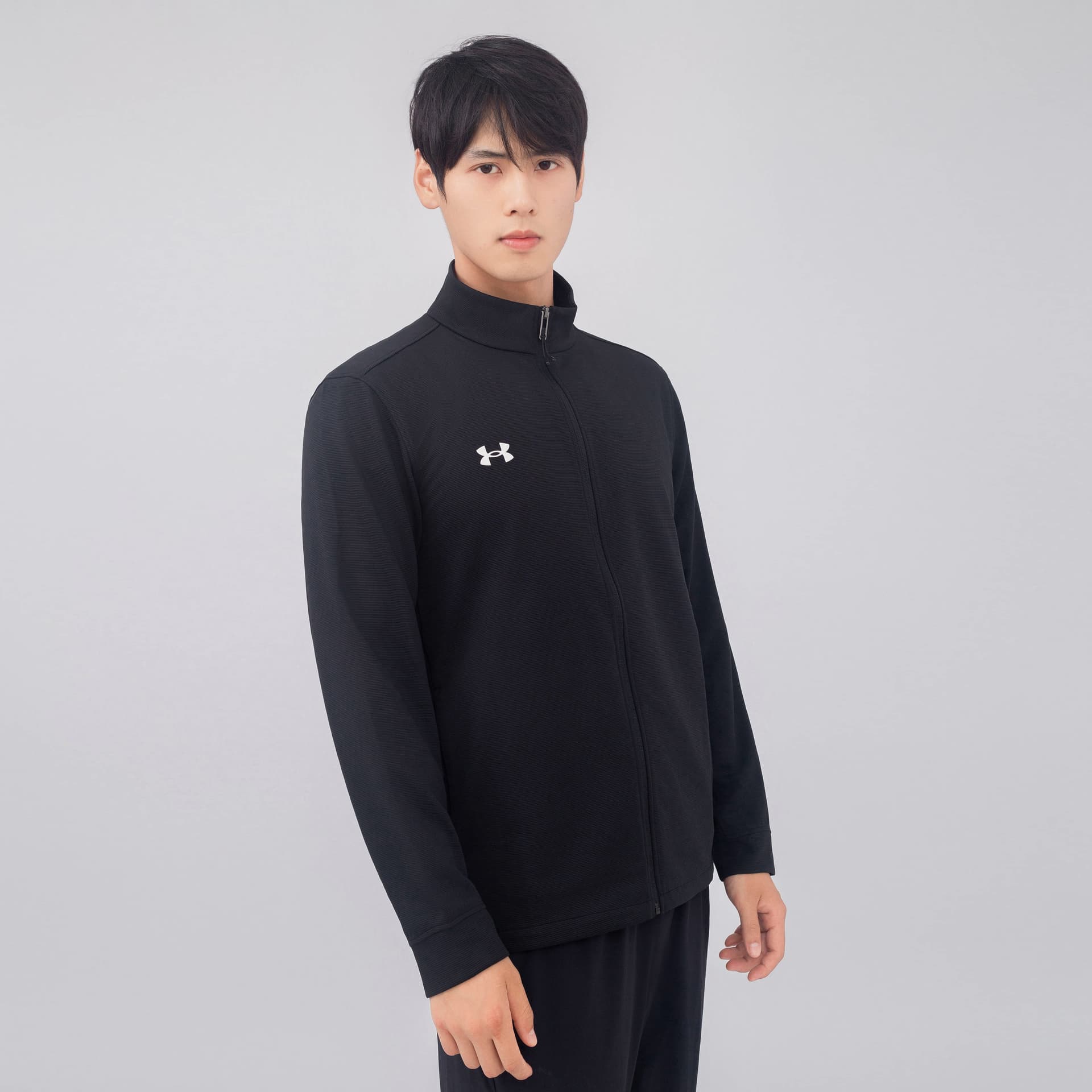Куртка Under Armour Трикотажная ткань Воротник-стойка Куртка Унисекс Черный - изображение 3