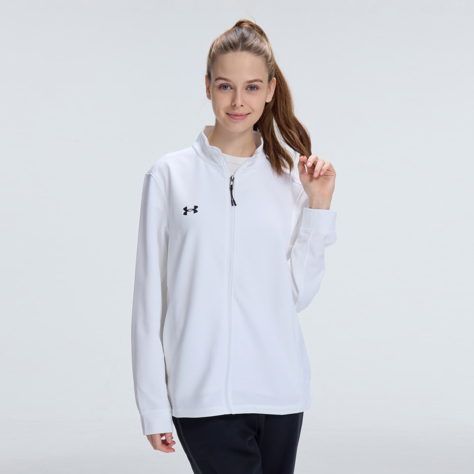 Куртка Under Armour Unstoppable Трикотажная ткань Воротник-стойка Куртка Унисекс Белый - изображение 5