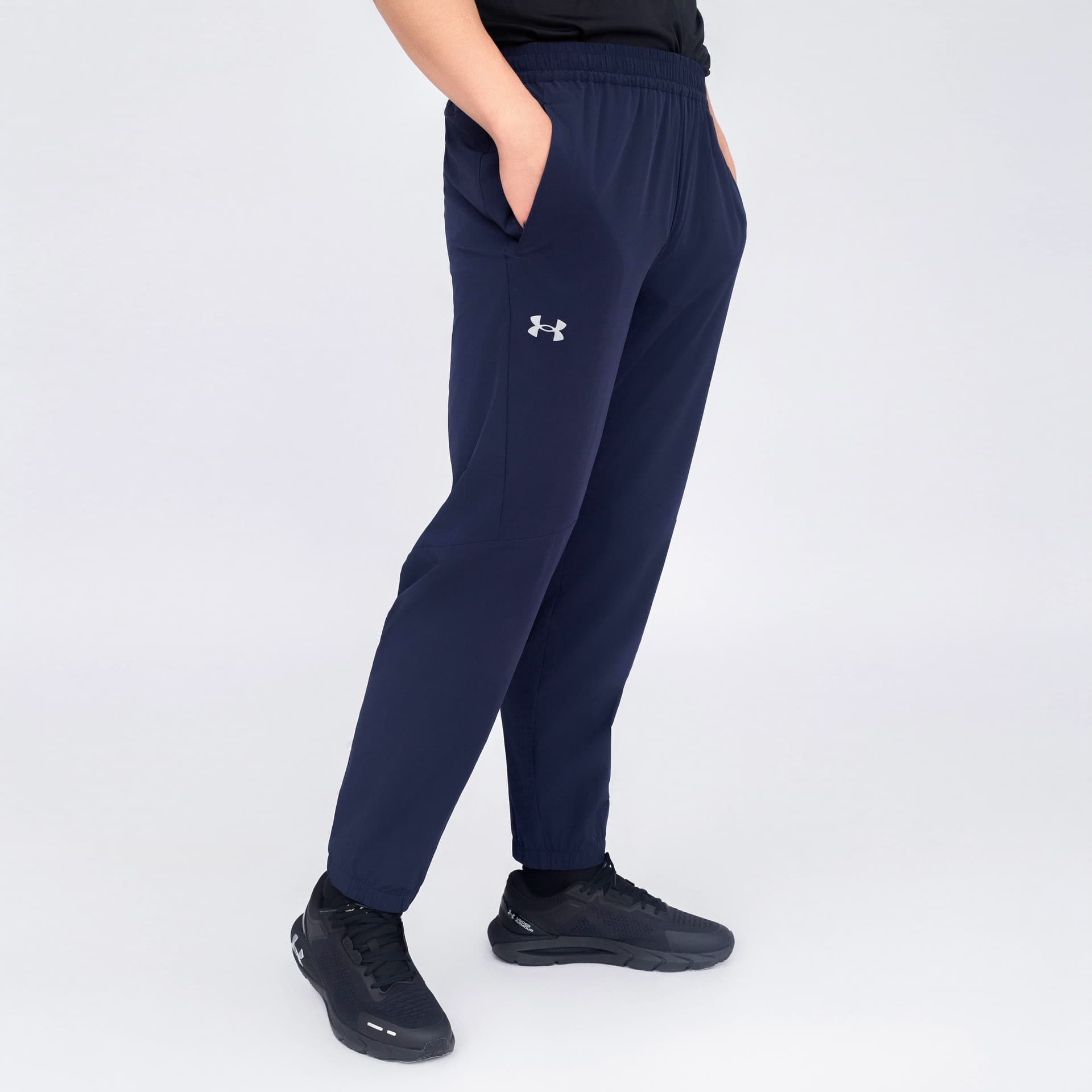 Штаны Under Armour Спортивные трикотажные брюки Унисекс Темно-синий - изображение 3