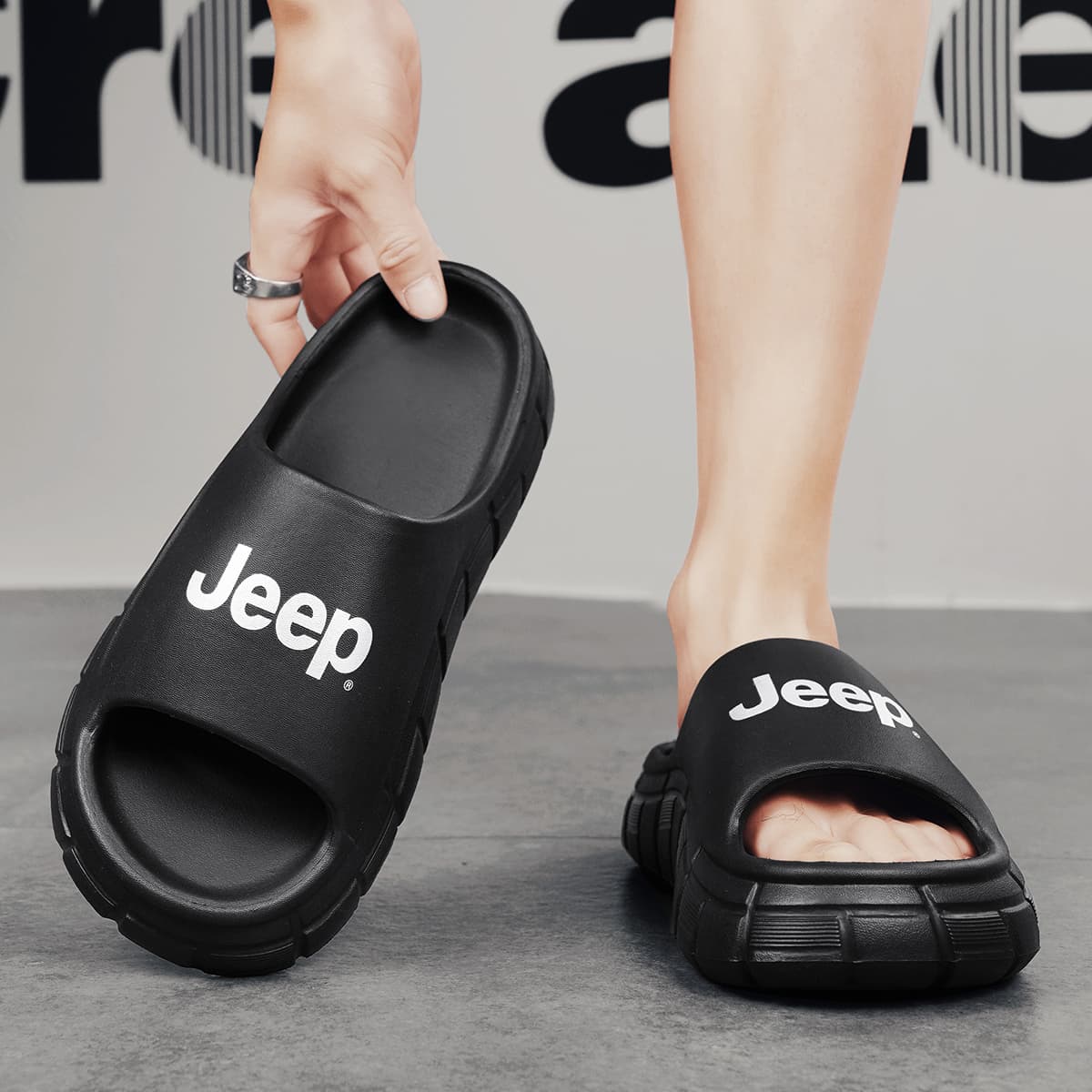 Сандалии Jeep ЭВА Тихий Антизапахивающий Устойчивый к истиранию Тихий Антизапахивающий Устойчивый к истиранию Шлепанцы Мужской - изображение 6