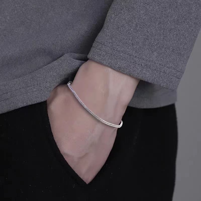Браслет OWO Браслеты из титанового стального мужского серебра - изображение 2