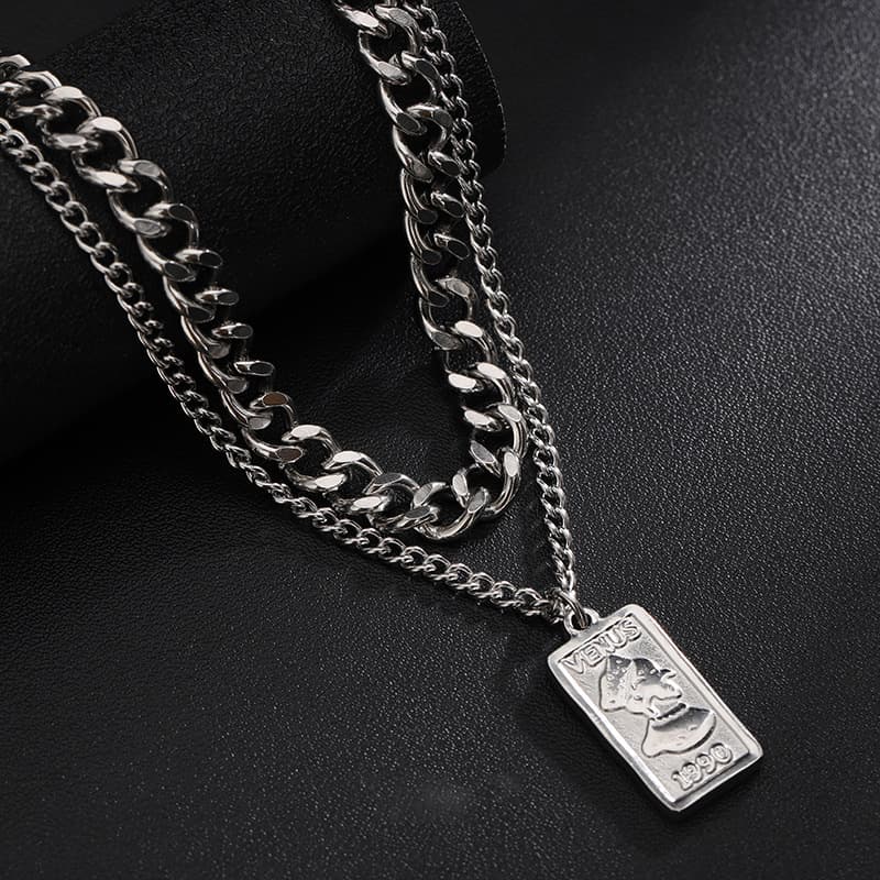 Ожерелье OWO Титановые стальные ожерелья унисекс - изображение 3