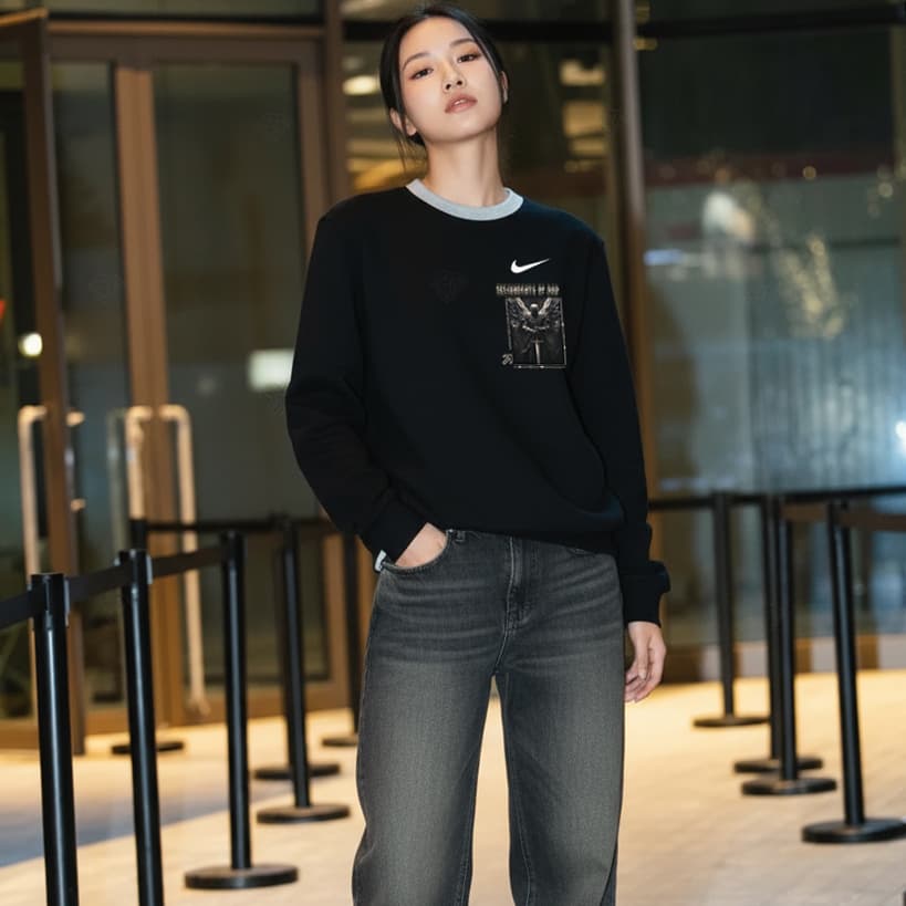 Кофта Nike Ichiki Isshoku Battle Angel III Crewneck Sweatshirt Black - изображение 3