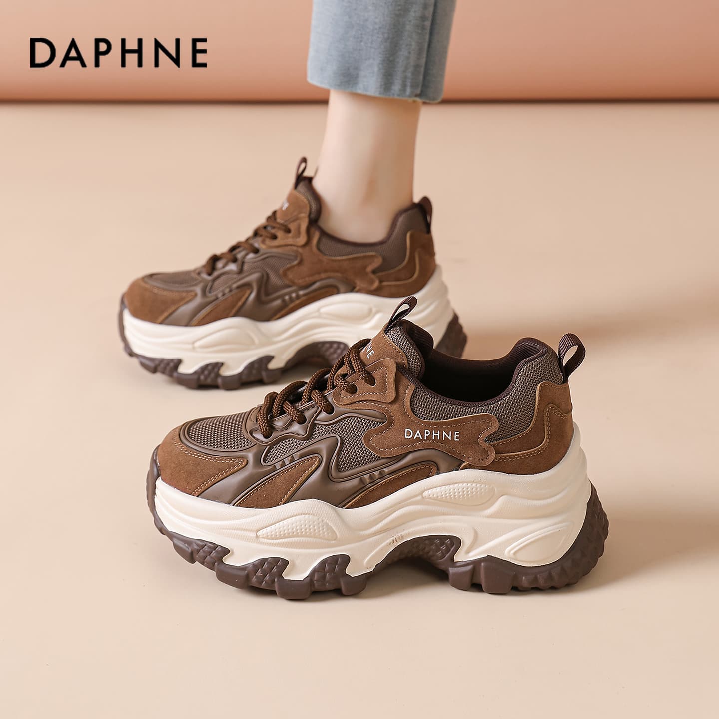 Кроссовки DAPHNE Легкий Низкий Топ Кроссовки с Толстой Подошвой Женские - изображение 3