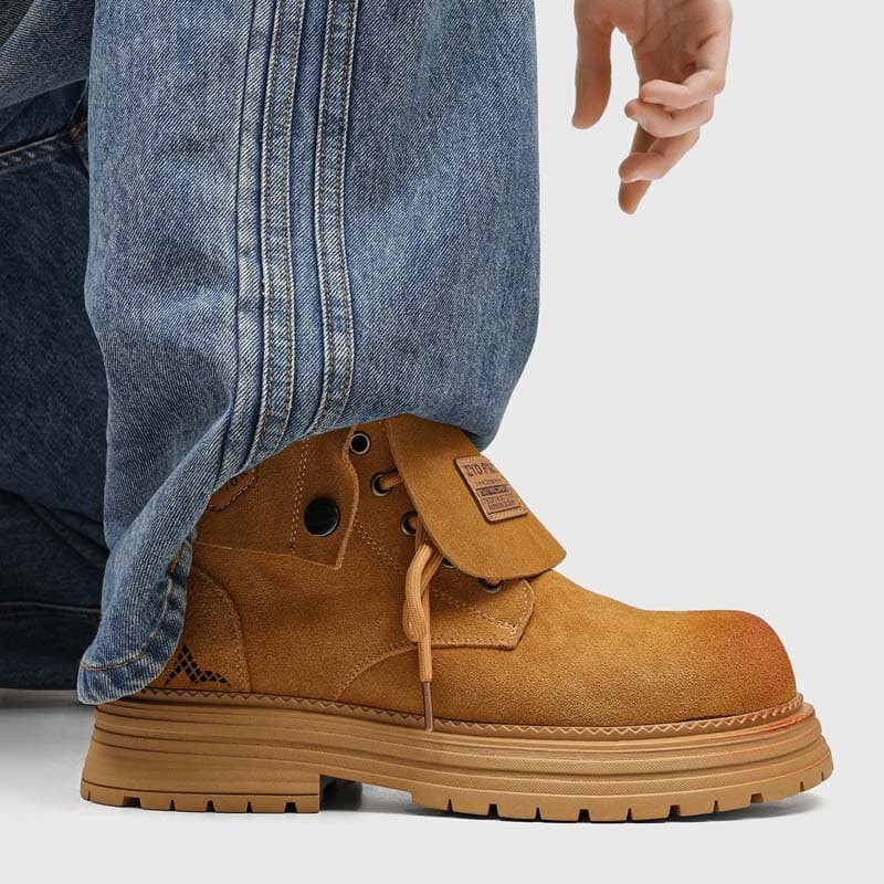 Ботинки ATONGMU Армейские ботинки High Top Желтые Мужские - изображение 4