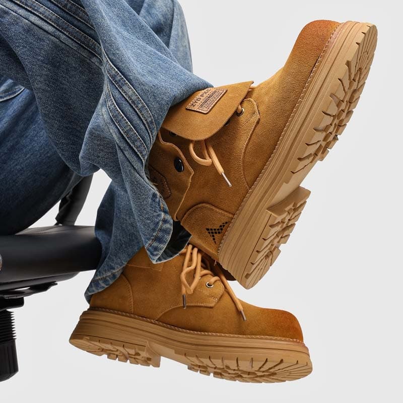 Ботинки ATONGMU Армейские ботинки High Top Желтые Мужские - изображение 5