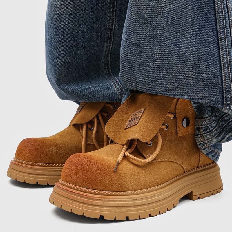 Ботинки ATONGMU Армейские ботинки High Top Желтые Мужские - изображение 2