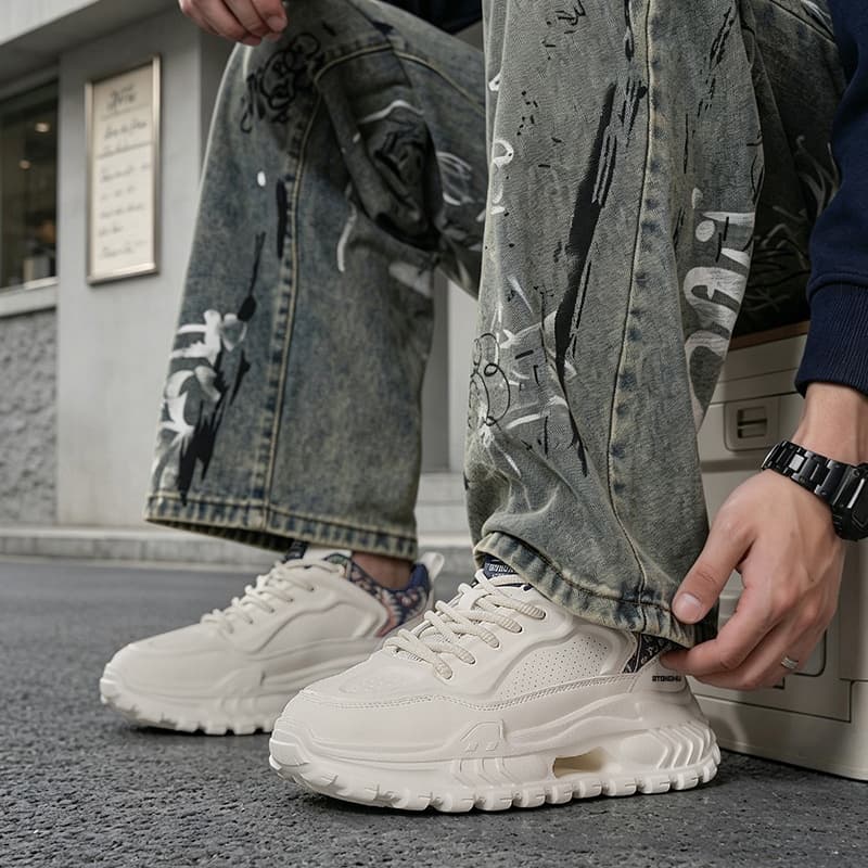 Кроссовки ATONGMU Синтетическая кожа Износостойкий Lightweight Breathable Водонепроницаемый Лоу-топы Модный Массивные кроссовки - изображение 4
