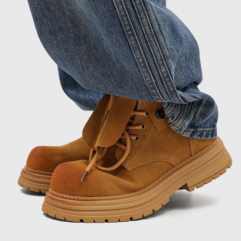 Ботинки ATONGMU Армейские ботинки High Top Желтые Мужские - изображение 3