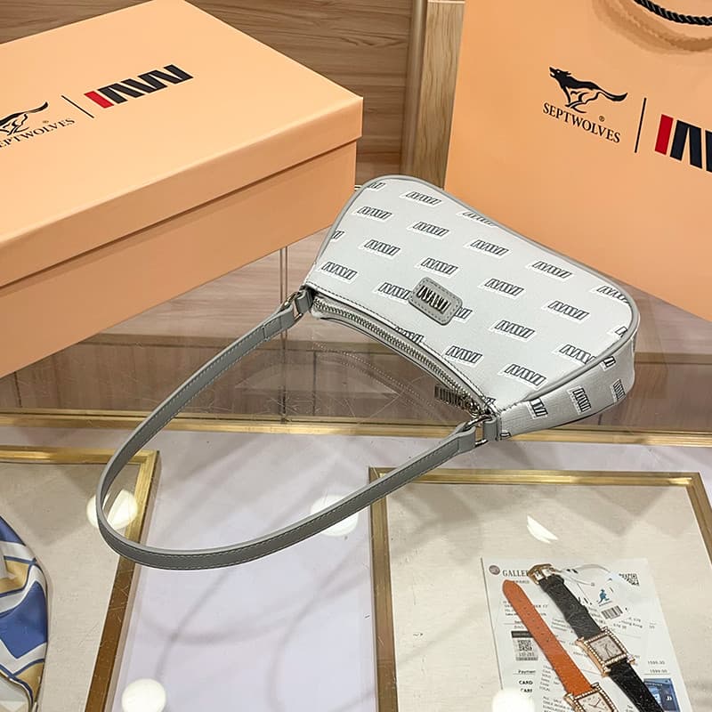 Мини-сумка SEPTWOLVES Сумка через плечо из искусственной кожи стандартная (стандартная) женская серая - изображение 7