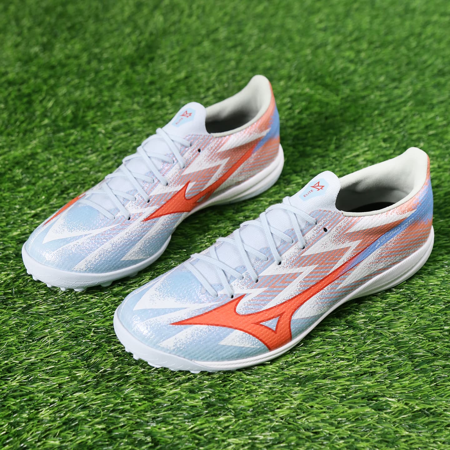 Кроссовки для футбола Mizuno Α III Футбольные бутсы Low Топ Белый Серый Синий оранжевый Унисекс - изображение 6