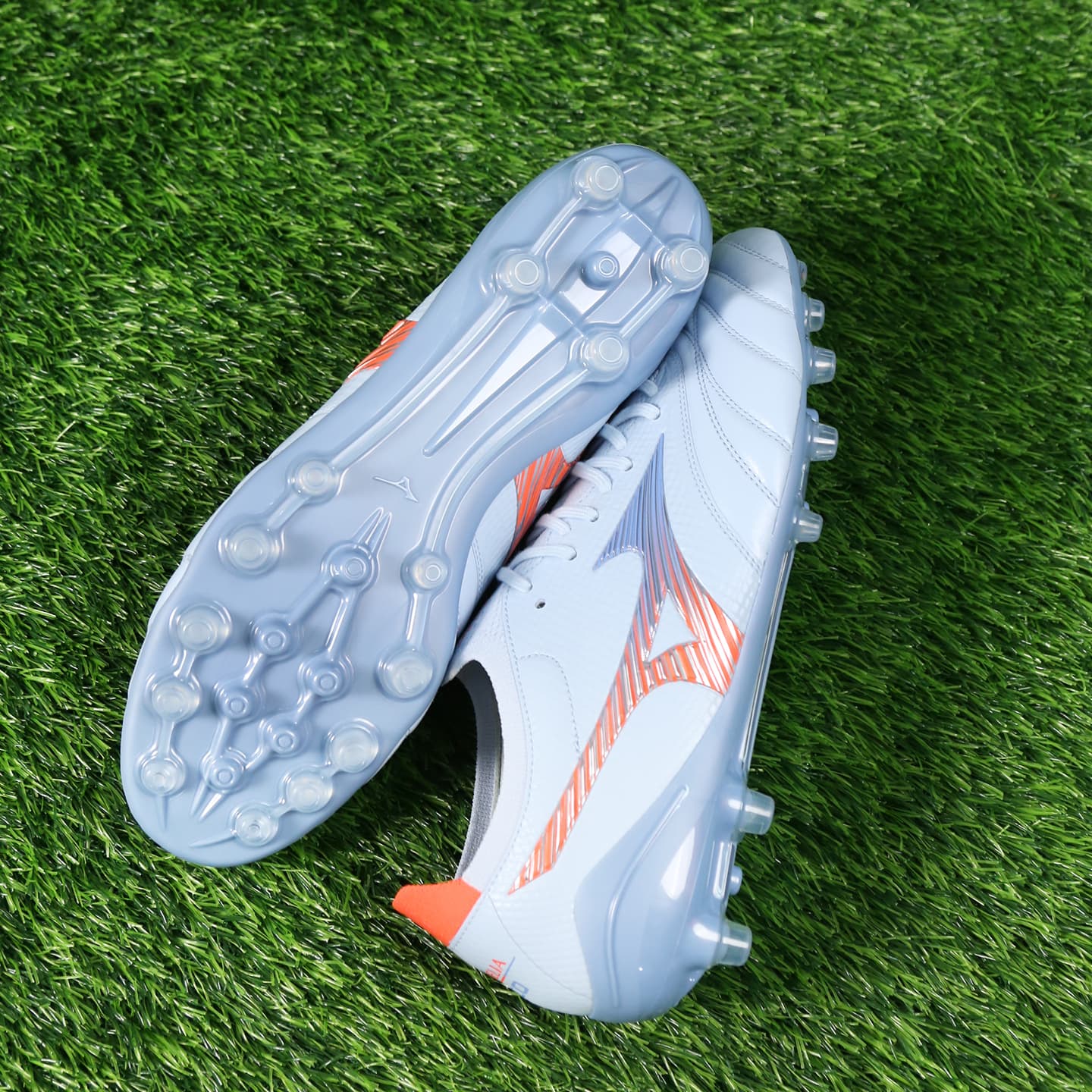 Кроссовки для футбола Mizuno MORELIA NEO V β Футбольные бутсы Низкий Топ Серый Синий Оранжевый Унисекс - изображение 7