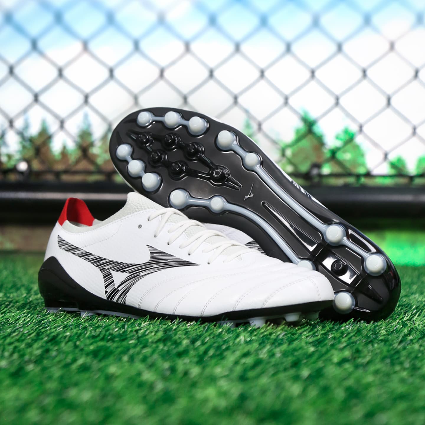Кроссовки для футбола Mizuno MORELIA NEO V β Футбольные бутсы Low Топ Белый черный Унисекс - изображение 3