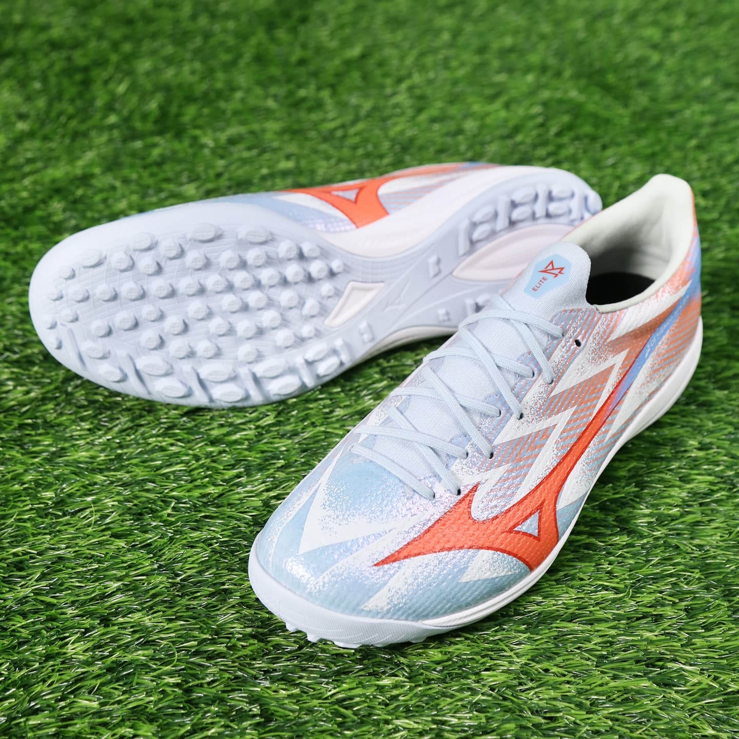Кроссовки для футбола Mizuno Α III Футбольные бутсы Low Топ Белый Серый Синий оранжевый Унисекс - изображение 5