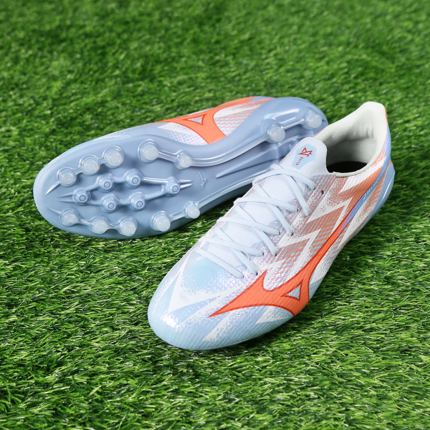 Кроссовки для футбола Mizuno Α III Футбольные бутсы Низкий Топ Серый Синий Оранжевый Белый Унисекс - изображение 5