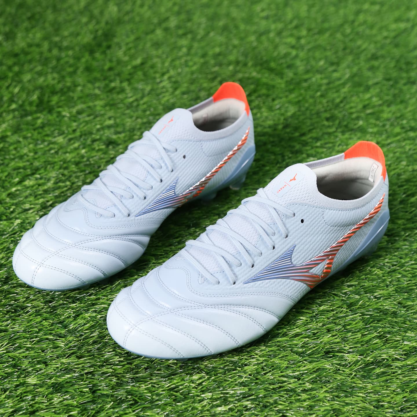 Кроссовки для футбола Mizuno MORELIA NEO V β Футбольные бутсы Низкий Топ Серый Синий Оранжевый Унисекс - изображение 6