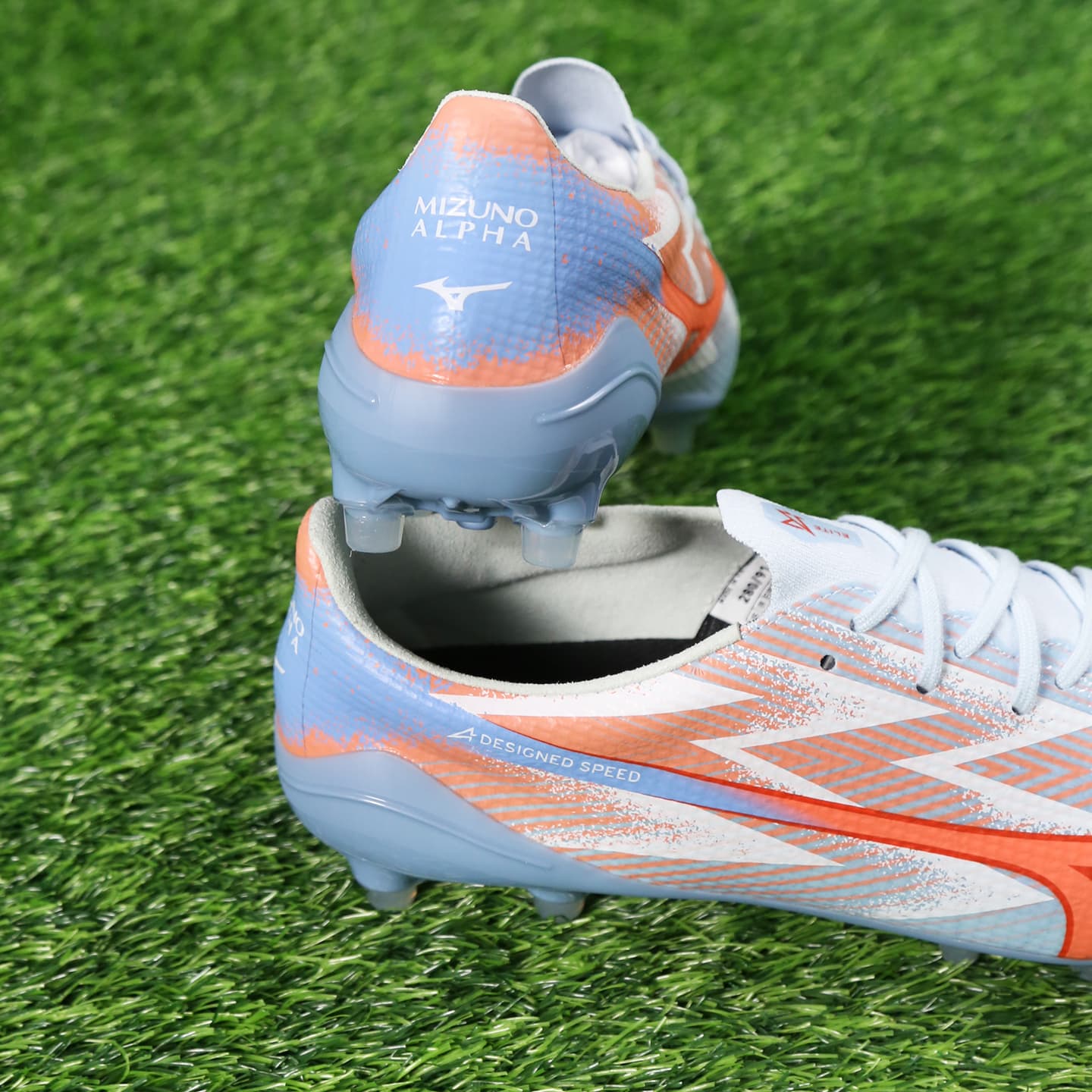 Кроссовки для футбола Mizuno Α III Футбольные бутсы Низкий Топ Серый Синий Оранжевый Белый Унисекс - изображение 7