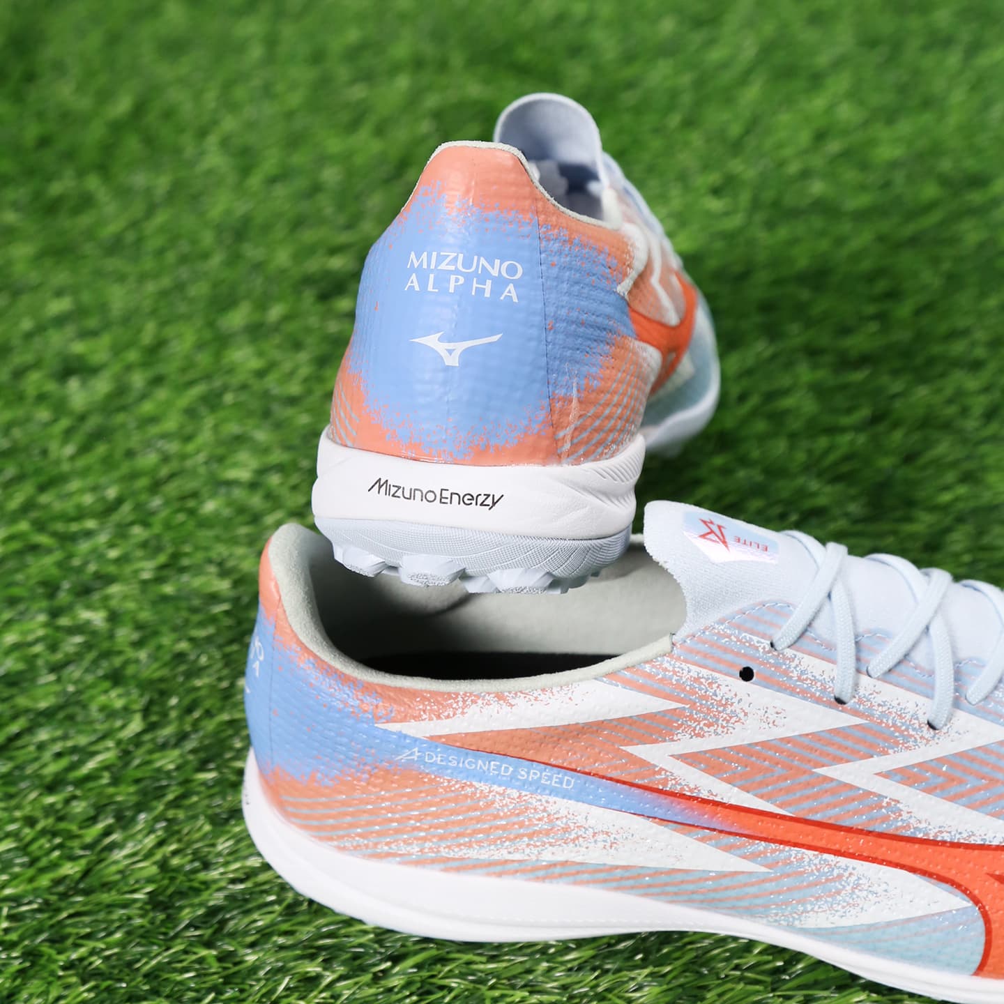 Кроссовки для футбола Mizuno Α III Футбольные бутсы Low Топ Белый Серый Синий оранжевый Унисекс - изображение 7