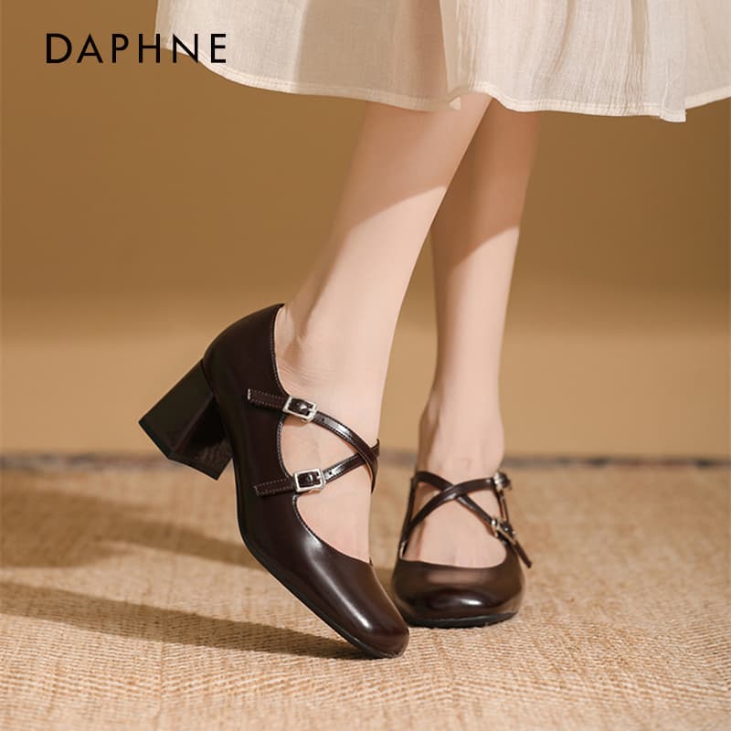 DAPHNE Квадратный каблук Mary Jane Туфли на высоком каблуке Женские - изображение 2