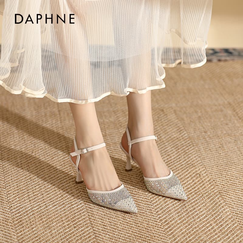 Шлёпанцы DAPHNE One Шнуровые Сандалии Высокого Каблука Женские - изображение 3