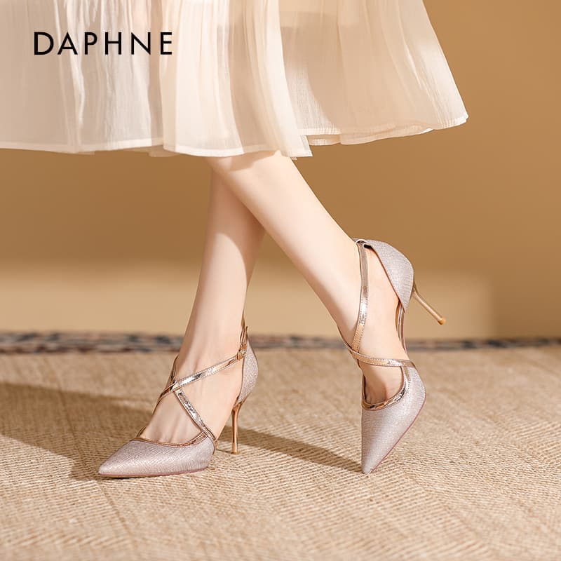 Шлёпанцы DAPHNE One Шнуровые Сандалии Высокого Каблука Женские - изображение 2