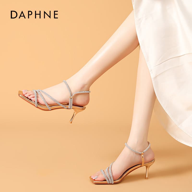 Шлёпанцы DAPHNE One Шнуровые Сандалии Высокого Каблука Женские - изображение 3