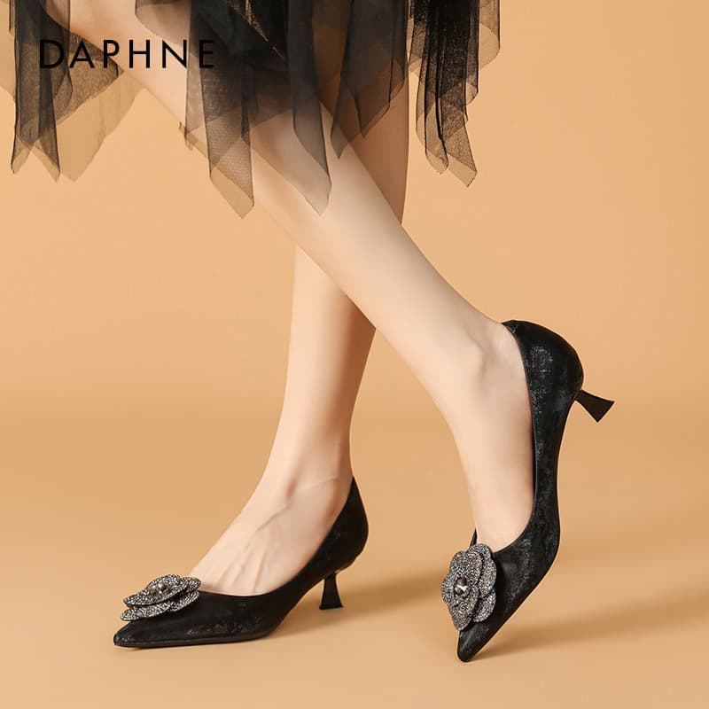Туфли DAPHNE Ткань Узкий каблук Высокие каблуки Женские - изображение 2