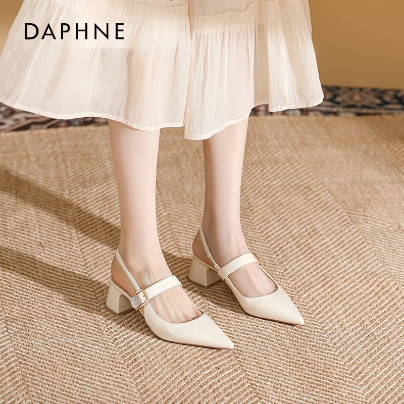 Шлёпанцы DAPHNE One Шнуровка Сандалии Средний каблук Женские - изображение 3