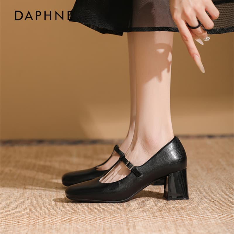 DAPHNE Квадратный каблук Mary Jane Туфли на высоком каблуке Женские - изображение 3