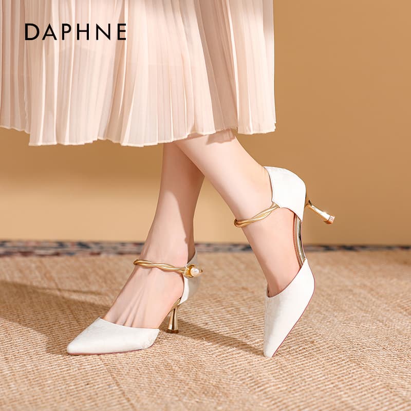 Шлёпанцы DAPHNE One Шнуровые Сандалии Высокого Каблука Женские - изображение 3