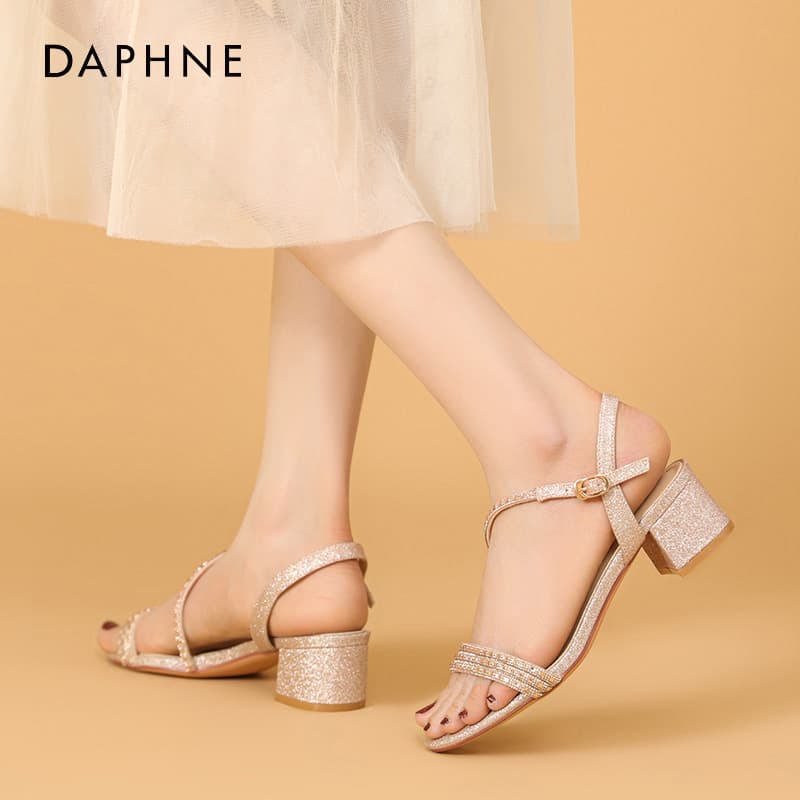 Шлёпанцы DAPHNE One Шнуровые Сандалии Средний Каблук Женские - изображение 2