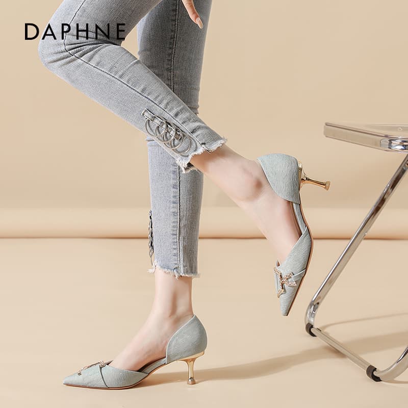 Туфли DAPHNE Ткань Узкий каблук Высокие каблуки Средний каблук Женские - изображение 2