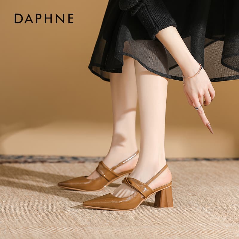 Шлёпанцы DAPHNE One Шнуровые Сандалии Высокого Каблука Женские - изображение 2