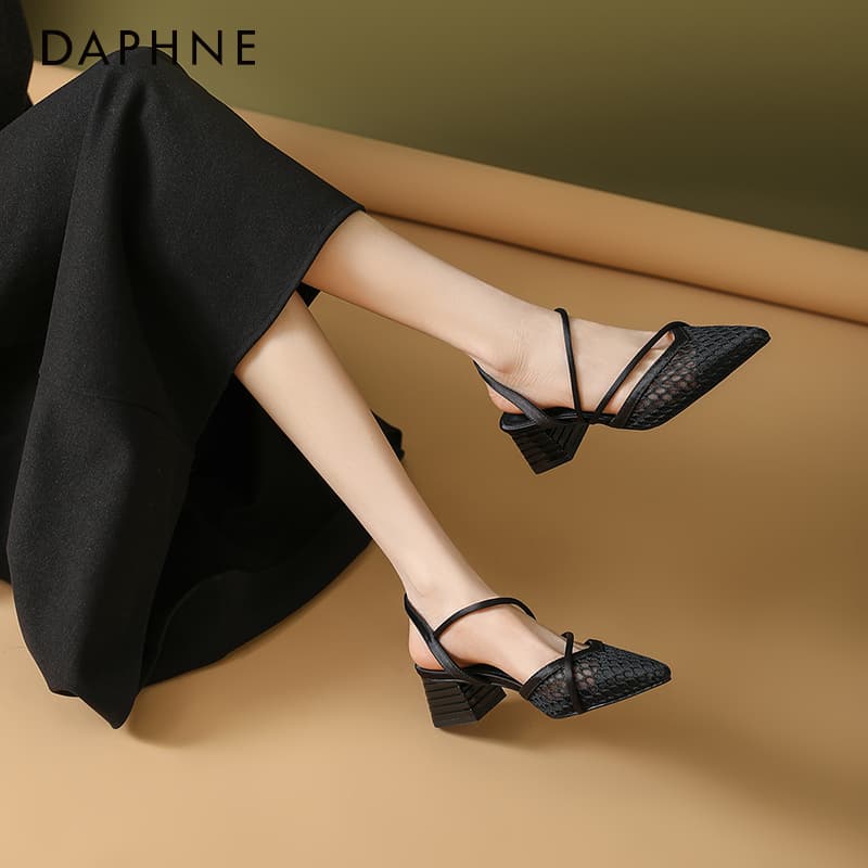 Шлёпанцы Daphne one Шнуровые Сандалии Высокий Каблук Женские - изображение 3