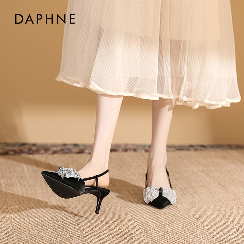 Шлёпанцы Daphne Синтетическая кожа Одиночный ремешок Высокий каблук Женские - изображение 2