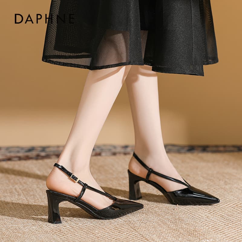 Шлёпанцы DAPHNE One Шнуровые Сандалии Высокого Каблука Женские - изображение 3